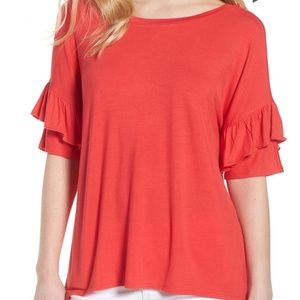 Like New Chelsea28/Nordstrom Ruffle Sleeve Tee, XS